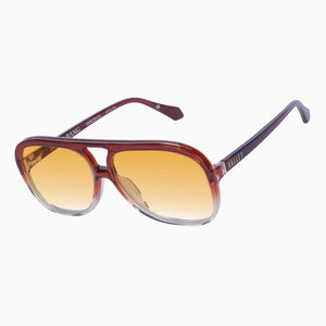 VALLEY - BANG BANG  - Burnt Orange Fade to Crystal w Gold Metal Trim / Orange Gradient Lens
