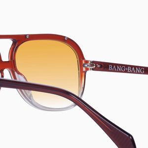 VALLEY - BANG BANG  - Burnt Orange Fade to Crystal w Gold Metal Trim / Orange Gradient Lens