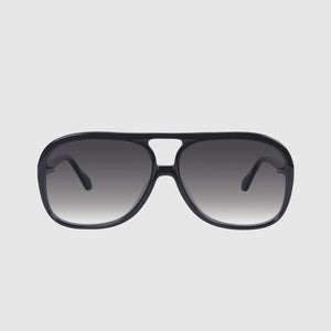 VALLEY - BANG BANG - Gloss Black w Gold Metal Trim / Light Brown Lens