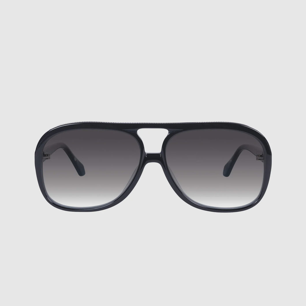 VALLEY - BANG BANG - Gloss Black w Gold Metal Trim / Light Brown Lens