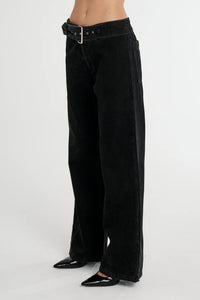 SUMMI SUMMI - BUCKLE JEAN / Black Wash Denim