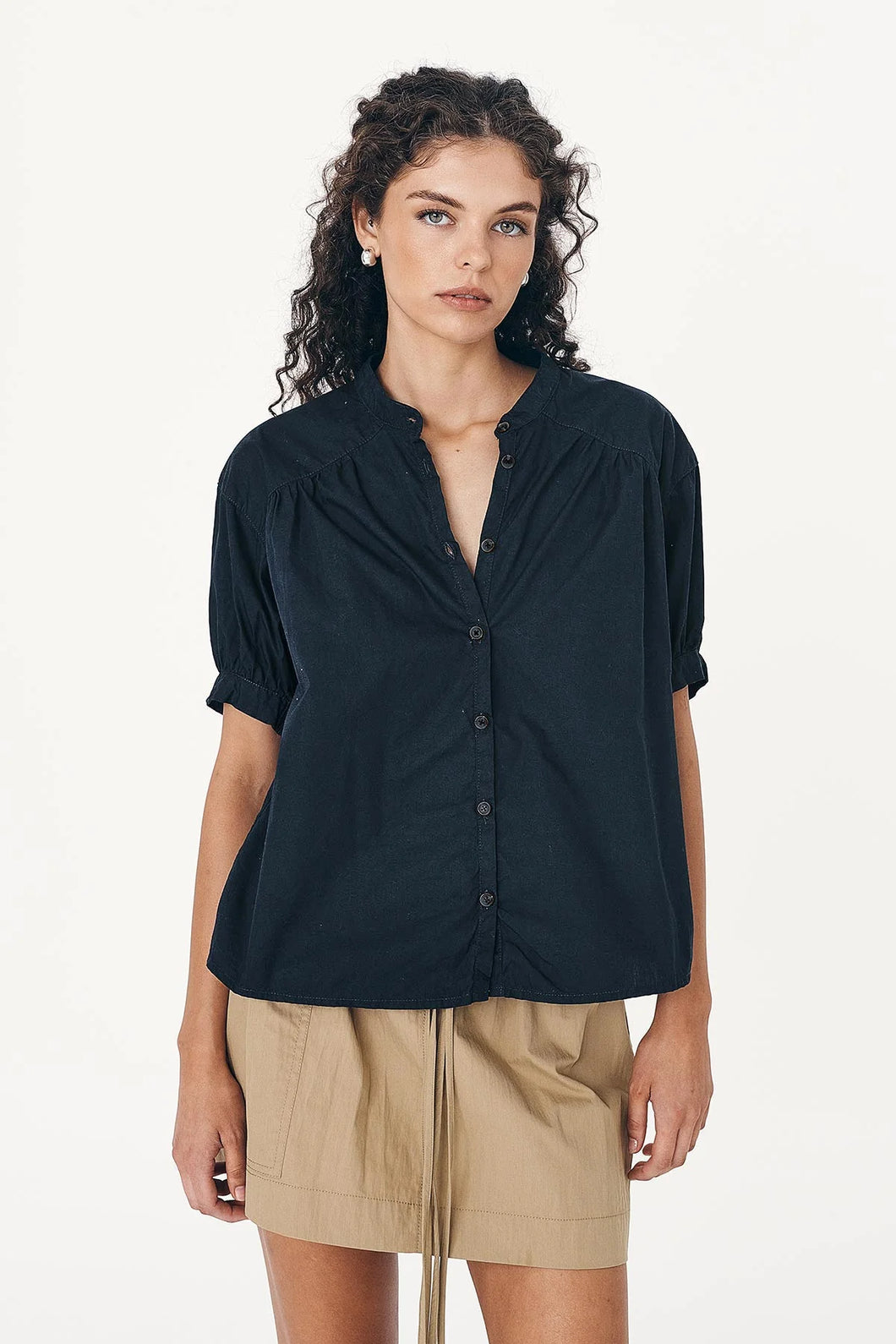 ROWIE - CORA SPRING BLOUSE / ink cotton