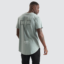 Load image into Gallery viewer, KISS CHACEY - DANES DUAL CURVED TEE - PIGMENT SLATE GRAY
