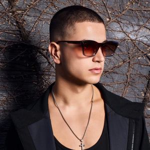 VALLEY - ROYALE - TRANSPARENT CHOCOLATE FADE TO CRYSTAL W GOLD METAL / DARK ORANGE GRADIENT LENS