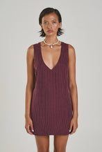 Load image into Gallery viewer, SUMMI SUMMI - V-NEK SHIFT DRESS / KINA PINSTRIPE

