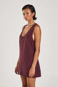 SUMMI SUMMI - V-NEK SHIFT DRESS / KINA PINSTRIPE