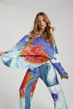 Load image into Gallery viewer, SUMMI SUMMI - OVERSIZED L/S SHIRT in Blue Sunflowers
