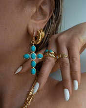 Load image into Gallery viewer, LUV AJ - TURQUOISE CROSS EARRINGS

