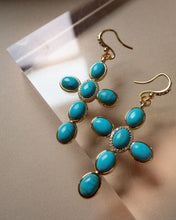 Load image into Gallery viewer, LUV AJ - TURQUOISE CROSS EARRINGS
