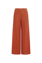 Load image into Gallery viewer, ROWIE - CARLOTTA LINEN WIDE LEG PANTS / paprika stripe
