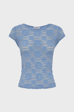 Load image into Gallery viewer, ROWIE - GALO SUNFLOWER LACE TEE / periwinkle
