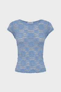 ROWIE - GALO SUNFLOWER LACE TEE / periwinkle