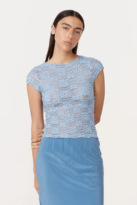 ROWIE - GALO SUNFLOWER LACE TEE / periwinkle