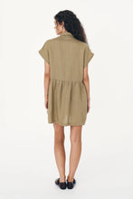 Load image into Gallery viewer, ROWIE - GINA LINEN MINI DRESS / dusty olive
