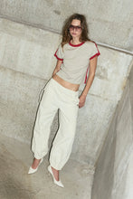 Load image into Gallery viewer, ROWIE - RANIA CONTRAST KNIT TEE / flame red
