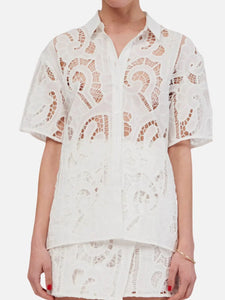 SUBOO - FLORENCE LACE SHIRT / white