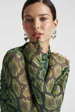 Load image into Gallery viewer, SUMMI SUMMI - MESH LS ROUCHED SKIVVY / VIPER
