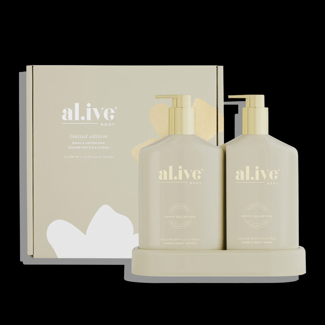 ALIVE - XMAS EDITION WASH & LOTION DUO in golden wattle