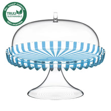 Load image into Gallery viewer, GUZZINI CAKE STAND WITH DOME - TURQUOISE
