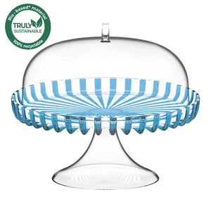 GUZZINI CAKE STAND WITH DOME - TURQUOISE