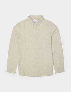 MR SIMPLE - LONG SLEEVE LINEN SHIRT -  NATURAL