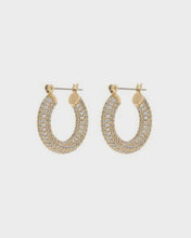 Load image into Gallery viewer, LUV AJ - PAVE BABY AMALFI HOOPS - GOLD
