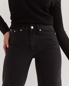 ASSEMBLY - HIGH WAISTED CROPPED JEAN - WASHED BLACK