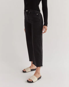 ASSEMBLY - HIGH WAISTED CROPPED JEAN - WASHED BLACK