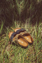 Load image into Gallery viewer, BIRKENSTOCK - ARIZONA SPLIT  Nubuck Leather Midnight/Mud Green Sandals
