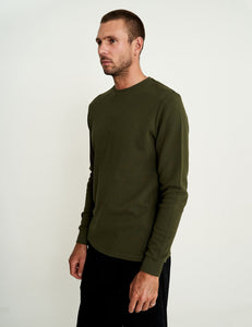 MR SIMPLE - WAFFLE L/S TOP - FATIGUE