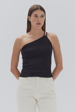 Load image into Gallery viewer, ASSEMBLY LABEL - MANDY ASYMMETRIC TOP - BLACK

