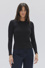 Load image into Gallery viewer, ASSEMBLY - MIANA ORGANIC LONG SLEEVE TEE - TRUE BLACK
