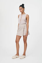 Load image into Gallery viewer, ROWIE - PATSY COTTON MINI WRAP SKIRT in TAUPE CHECK
