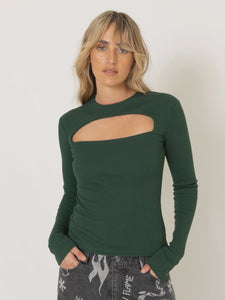 SUMMI SUMMI - CUT OUT L/S TOP in Forest