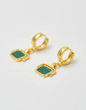 Load image into Gallery viewer, BRIE LEON - SANTIAGO DROP EARRINGS - MALACHITE GOLD /GREEN
