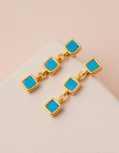 Load image into Gallery viewer, BRIE LEON - SANTIAGO TRIPLE DROP EARRINGS - TURQUOISE GOLD
