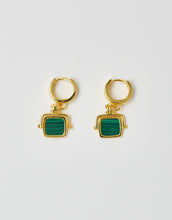 Load image into Gallery viewer, BRIE LEON - SANTIAGO DROP EARRINGS - MALACHITE GOLD /GREEN
