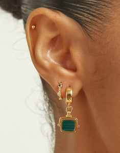 BRIE LEON - SANTIAGO DROP EARRINGS - MALACHITE GOLD /GREEN