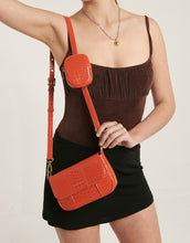 Load image into Gallery viewer, BRIE LEON - MINI  ISABEL BAG - POPPY BABY CROC
