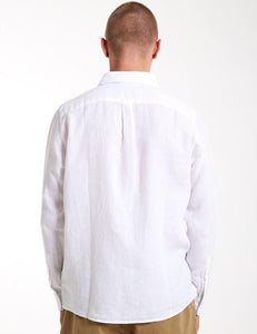 MR SIMPLE - LONG SLEEVE LINEN SHIRT -  WHITE