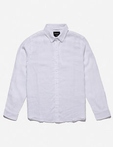 MR SIMPLE - LONG SLEEVE LINEN SHIRT -  WHITE