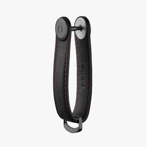 ORBITKEY - CRAZY HORSE LEATHER - OBSIDIAN BLACK/ RED