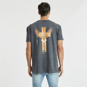 KISS CHACEY - ROOTS RELAXED TEE - PIGMENT ASPHALT